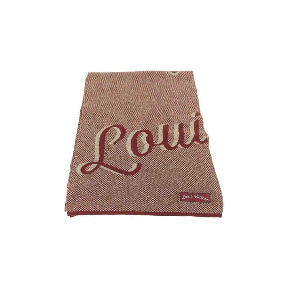 Louis Vuitton Handwriting Burgundy Scarf 4lk830s